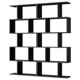 Set of 2 Geometric Bookcase, S-Shaped Modern Bookshelf, Room Divider Bookshelf
