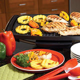 Indoor Outdoor Electric Grill, Non-Stick Grill Griddle Plate, Healthy Grilling Drip Tray Reduces Fat, Portable Barbeque George Foreman