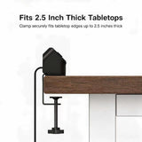 Desk Clamp Power Strip 6FT, Flat Plug Charging Station, Black