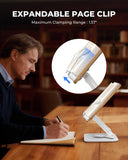 Viozon Book Stand for Reading,Book Holder, Height&Angle Adjustable, 360° Rotating Base, Foldable and Portable, Lightweight for Office, Kitchen, School Textbook, Recipe, Magazine,Kindle,Tablet LW