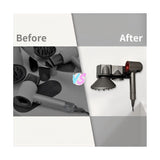 Hair Dryer Wall Mount Holder Compatible with Dyson Supersonic,Hair Styler Nozzle Attachments Organizer Storage Bracket for Bathroom