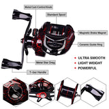 Fishing Rod and Reel Combo, 6.9ft Telescopic Spincast Rod with Left Handed Baitcasting Reel Combos, Sea Saltwater Freshwater Ice Bass Fishing Tackle Set Fishing Rods Kit PROBEROS