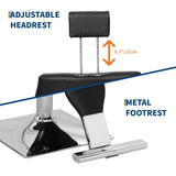IDEALHOUSE Reclining Salon Chair for Hair Stylist, PU Leather Barber Chair with High-Density Sponge Cushion, Hydraulic Adjustable Height & 360° Swivel, for Home and Professional Use, Black and Chrome