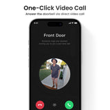 Doorbell Camera Wireless - Head-to-Toe View, Intelligent Package Detection, 2.4G Wi-Fi Video Doorbell with Chime, No Monthly Fees AOSU