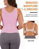 MAGICFAJAOS Waist Trainer Corset for Women Belly Fat Tummy Control Sport Workout Body Shaper Vest for Women Postpartum, S Pink