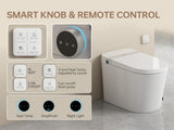 MEJE #A5 - Basic Smart Function Toilet with Built-in Heated Seat, Elongated Tankless Toilet with Auto Flushing, Foot Kick Flushing, Adjustable Seat Temperature, Flush Remote Control, Night Light