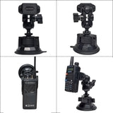 UAYESOK Heavy Duty Handheld Radio Car Mount, Speaker Mic Vehicle Holder (Vacuum Suction Cup, Windshield Dashboard Mounting) For HT, Walkie talkie, Scanner