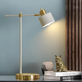 Modern Industrial Desk Lamp for Reading LED 22.2“ Metal Table Lamp Light for Office Bedroom Study Room Living Room (White, Bulb Included) OYEARS