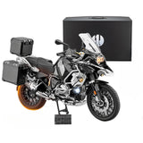 Zerbrikdxy RC Motorcycle Model for Adult, 1/6 Scale R1250GS Dynamic Motorbike Display with Ignition Sound, LED Lights & Spray Effect, Mechanical Model for Collectors Enthusiasts (White)