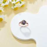 Oseew 2027 Graduation Class Ring for Women High School College (Rose Gold)