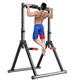 DOBESTS Foldable Power Tower Pull Up Bar Dip Station Adjustable Multifunction Workout Pull Up Tower Station Gym Strength Training Equipment Home Outdoor, Triangular Legs, 700 LBS DOBESTS