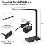 AFROG 8-in-1 LED Desk Lamp with 10W Fast Wireless Charger,USB Charging Port,Desk Lamps for Home Office,5 Color Mode 7 Brightness Desk Light Night Light,40Min Timer, Reading Table Lamp for Bedroom