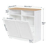 Double Tilt Out Trash Can Cabinet, 20 Gallon Kitchen Trash Bin Cabinet