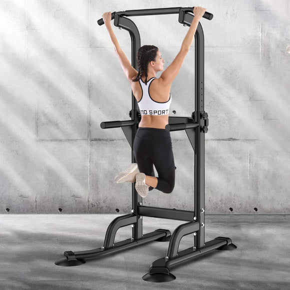 SogesPower Power Tower Dip Station Pull Up Bar for Home Gym Adjustable Height Strength Training Workout Equipment SogesPower