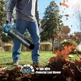 GEVEELIFE Leaf Blower Cordless, 650CFM & 3 Speed Levels, Electric Cordless Leaf Blower with 2 * 5.0Ah Battery Powered, Blue Blowers