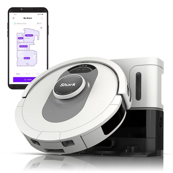 Voice Control Robot Vacuum with Matrix Clean Navigation, Home Mapping, 60-Day Capacity, Self-Empty Base Shark