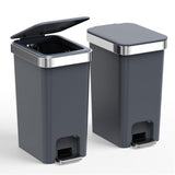 2 Pack Bathroom Garbage Can with Lid, 2.6 Gallon /10 Liter Small Trash Can