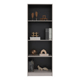 Tuhome Home 71" Tall Standard Bookcase with 5 Open Storage Shelves, Closed Back, Freestanding Living Room, Office or Bedroom Storage (Model M1), Silver Oak/Wenge