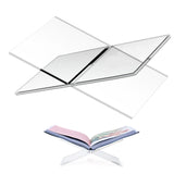 CRIKELE Acrylic Book Stand Holder - Coffee Table Book Stand,Open Cookbook Acrylic Book Display Stand,Magazines Clear Holder,Reading Stand for Open Book Magazines, Textbooks