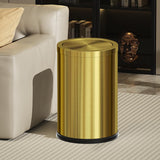 LEASYLIFE 18L/4.7GAL Gold Bathroom Trash Can with Lid,Brass Garbage Can with Flipping Lid,Brushed Stainless Steel for Bedroom,Living Room,Office,Guest Room (4.7gal-Gold)