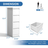 FLIXELIO 4 Drawer File Cabinet with Lock,Metal File Cabinet for Home Office