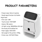 XEEAOFE Mini Nail Painting Machine, Digital Mobile Nail Art Printer, Smart Phone Control, Smart 3D Nail Art Printer Printing