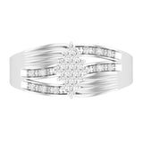 Dazzlingrock Collection Round Lab Grown White Diamond Slipt Shank Marquise Shape Wedding Engagement Ring for Her (0.26 ctw, Color H-I, Clarity SI2) in 925 Sterling Silver Size 4