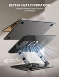 Adjustable Laptop Stand for Desk - 360 Rotating Base Ergonomic Computer Stand