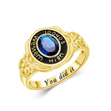 Oseew 2027 Graduation Class Ring for Women High School Senior(Yellow Gold)