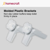 Homecraft Savanah Raised Toilet Seat, 2" High Elevated Toilet Seat Locks Onto Standard Toilets, Portable Assistance Commode Seat with Sturdy Brackets, Medical Aid for Elderly, Disabled, Limited Mobility