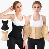 Waist Cincher for Women Shapewear Workout Girdle Tummy Control Shaper Slimming Waist Trainer Corset with Zipper (Black, Medium)