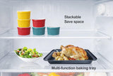 Ramekins set - Creme Brulee Making Kit - COLORED 6 Porcelain Ramekins 6 Oz With Silicone Lids - 304 Stainless Steel Lifting Rack And 9.5" X 14" Baking Pan - Oven Safe