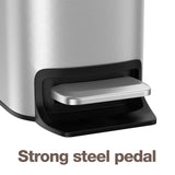 6 Liter/1.6 Gallon Bathroom Trash Can with Lid, Stainless Steel Trash Can with Removable Wastebasket (Silver) BETHEBEST