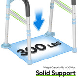 Delog Toilet Safety Rails 300 lb - Adjustable Toilet Safety Frame & Rails, Toilet Safety Rail for Elderly Adults, Toilet Handles for Seniors, Toilet Bars for Elderly & Handicap (Blue)
