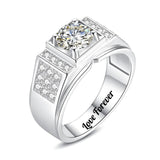 Oseew 10k 14k 18k Solid gold Moissanite Rings for Men Mens Moissanite Wedding Band Round Cut Moissanite Rings （(D Color VVS1 Clarity)）