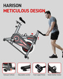 HARISON Exercise Bike - Magnetic Stationary Bike for Home Gym - Silent Pad Indoor Cycling Bike with Tablet Mount & Comfortable Seat Cushion, 350LBS Weight Capacity, Workout Bike (HR-X15 Magnetic exercise bike) HARISON