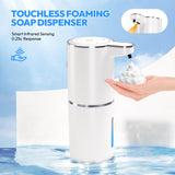 MTYGK 2 Pack Automatic Foaming Soap Dispenser,Touchless Foam Soap Dispenser,12.8oz Rechargeabled Wall Mounted Smart for Bathroom and Kitchen Dish Soap,Easy for Toddlers(White)