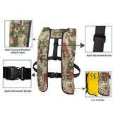 Automatic Inflatable Life Jacket | Low Profile PFD for Adults | Compact Design Self Inflating Life Vest | Supports up to 330 lbs |Chest 29~62 in (Green Camouflage)