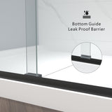 ENSO SENKA 56-60" W x 72" H Semi-Frameless Bypass Sliding Shower Door, Easy-to-Clean Treated Clear Tempered Glass, Matte Black