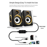 Boomboxes 1 Pair USB+AUX Wired Computer Speakers Bass Reinforcement 4 Diaphragm for Laptop Desktop 8W High Power Loudspeaker (Color : White-Fruit peach5)