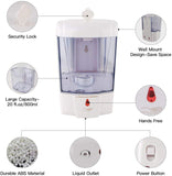 Naiver Automatic Soap Dispenser - Touchless Sensor Soap Pump,Wall-Mounted Hand Sanitizer Dispenser, Battery Operated for Hospital Offices Bathroom Hotel Commercial,Ultra-Large Capacity (600ml) White