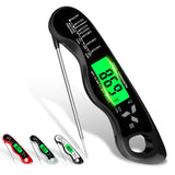 Meat Thermometer Digital，IP67 Waterproof Cooking Thermometer with Backlight, Calibration & Hold Function，Food Thermometer for Cooking,Outdoor Grilling, Black
