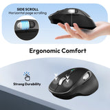Wireless Bluetooth Rechargeable Mouse with 8 Programmable Buttons-Black