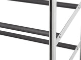 Amazon Basics 50-Pair Shoe Rack Organizer, Portable Rolling with Locking Wheels, Free Standing, 35.8 x 14.6 x 59.5 inches, Chrome