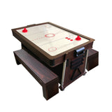 SIMBASHOPPING Pool Table 7 Foot Multigame with Air Hockey, Table Tennis – Stark with Benches