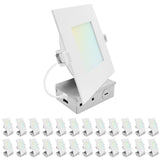 LUXRITE 6 Inch LED Recessed Light, ECO Backlit Mini Panel Spotlight, 5CCT 2700K-5000K, 1400 Lumens, High Output, 15 Watts, Dimmable, IC Rated, Wet Rated, ETL Listed (24 Pack)