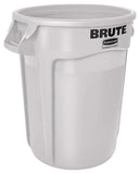 Rubbermaid Commercial Products BRUTE Heavy-Duty Round Trash/Garbage Can, 32-Gallon, White, Outdoor Waste Container for Home/Garage/Mall/Office/Stadium/Bathroom Rubbermaid Commercial Products