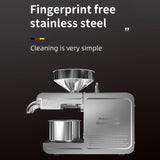 T1 Oil Press Machine, Electric Cold Hot Oil Press Stainless Steel Oil Maker Auto Seed Oil Extractor Expeller Intelligent Temperature Control Oil Pressing Machine for Home Kitchen (US Plug 110v) Luqeeg