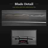 Damascus Geometric Katana, 1045 Carbon Steel Hand Forged Full Tang Sword