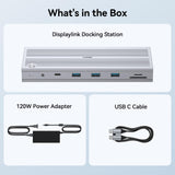 4URPC USB C 𝗗𝗼𝗰𝗸𝗶𝗻𝗴 𝗦𝘁𝗮𝘁𝗶𝗼𝗻 𝗧𝗿𝗶𝗽𝗹𝗲 𝗗𝗶𝘀𝗽𝗹𝗮𝘆 with 120W Power Adapter, 3XHDMI, Laptop Docking Station 3 Monitor for Windows, MacBook/Mac mini M4(5 USB, Ethernet, SD/microSD)